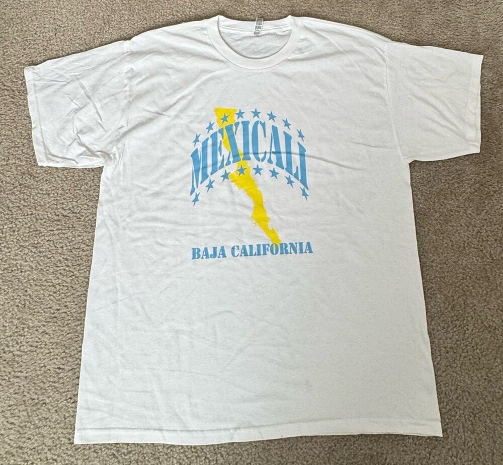 Alstyle Men’s XL Mexicali Baja California Graphic Tee White Heavyweight NWOT